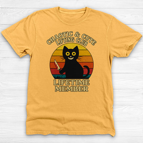 Chaotic & Cute Lifting Club Gym T-shirt, Cat lovers gift, Workout apparel, Fun gym wear