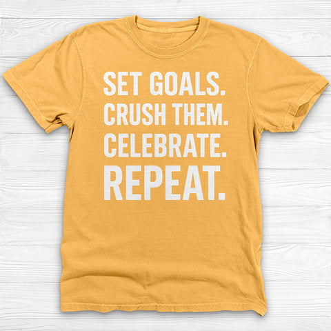 Set Goals Crush Them Gym T-Shirt, Motivational Fitness & Lifestyle Tee