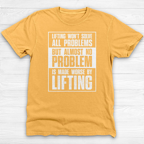 Lifting Solves Problems Gym Shirt Or Pump Cover-T-Shirt-Gym Classics
