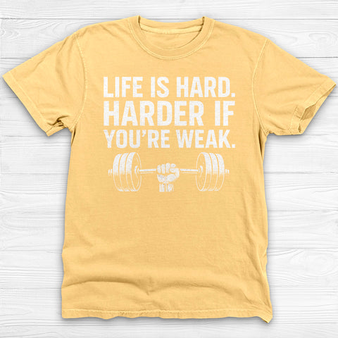 Life Is Hard Keep Lifting Gym Shirt, Motivational Workout Tee-T-Shirt-Gym Classics