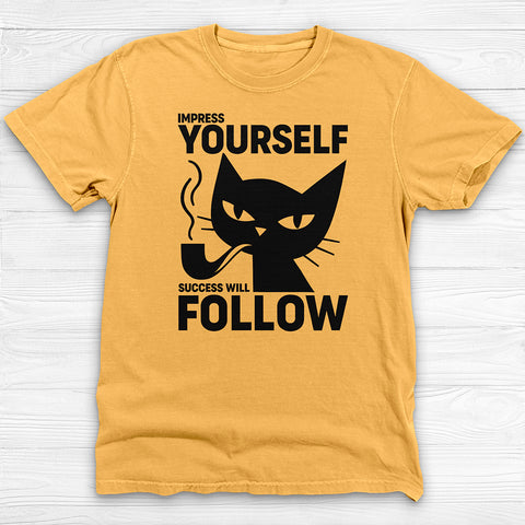 Success Will Follow Gym Tee, Cat-Themed Motivational Shirt