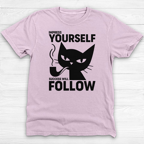 Success Will Follow Gym Tee, Cat-Themed Motivational Shirt
