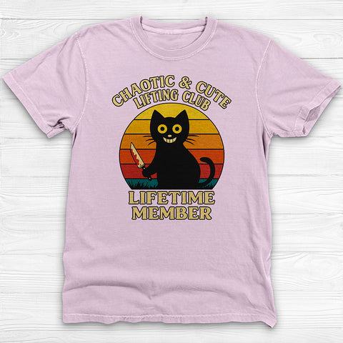 Chaotic & Cute Lifting Club Gym T-shirt, Cat lovers gift, Workout apparel, Fun gym wear