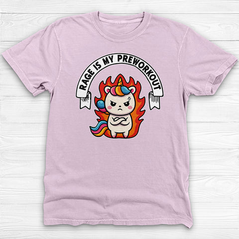 Rage Is My Preworkout Unicorn Shirt, Funny Gym Tee or Pump Cover
