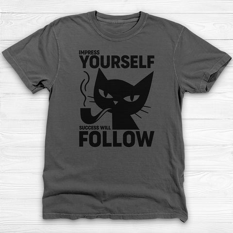 Success Will Follow Gym Tee, Cat-Themed Motivational Shirt
