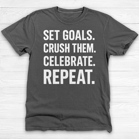 Set Goals Crush Them Gym T-Shirt, Motivational Fitness & Lifestyle Tee