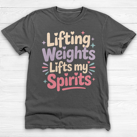 Lifting Weights, Lifting Spirits Women's Gym Tee, Positive Vibes Fitness Shirt
