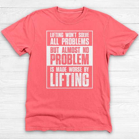 Lifting Solves Problems Gym Shirt Or Pump Cover-T-Shirt-Gym Classics