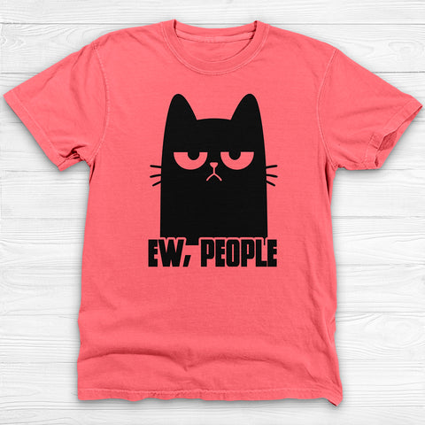 Ew, People Anti-Social Cat Gym T-Shirt, Funny Workout And Life Tee
