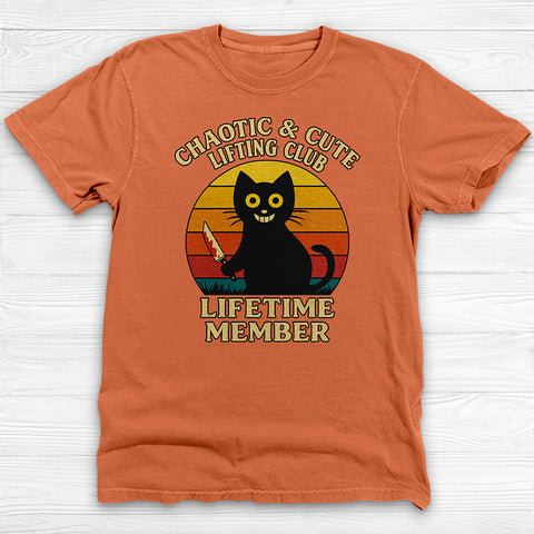Chaotic & Cute Lifting Club Gym T-shirt, Cat lovers gift, Workout apparel, Fun gym wear