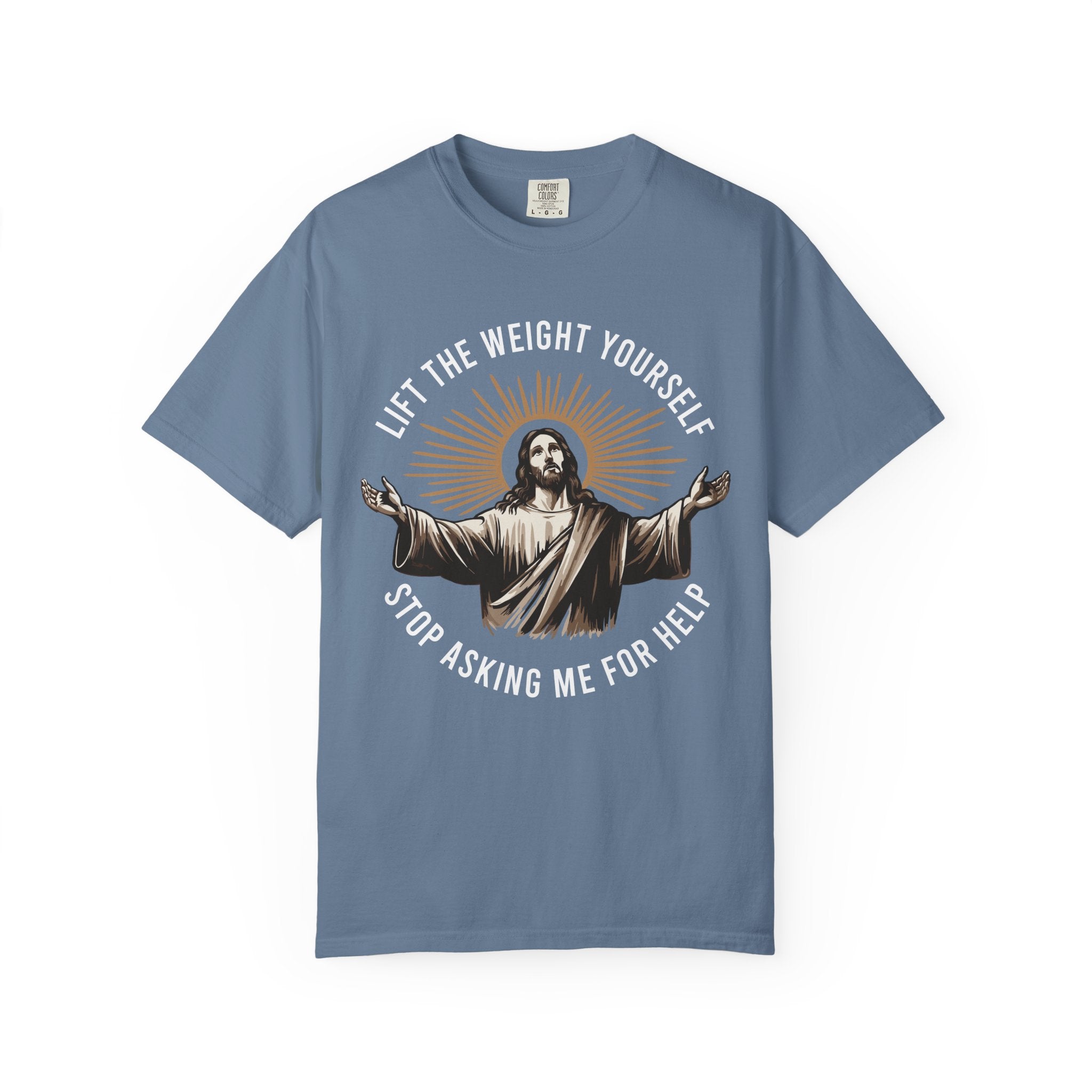 Funny Jesus Gym Tee or Pump Cover, Lift It Yourself-T-Shirt-Gym Classics