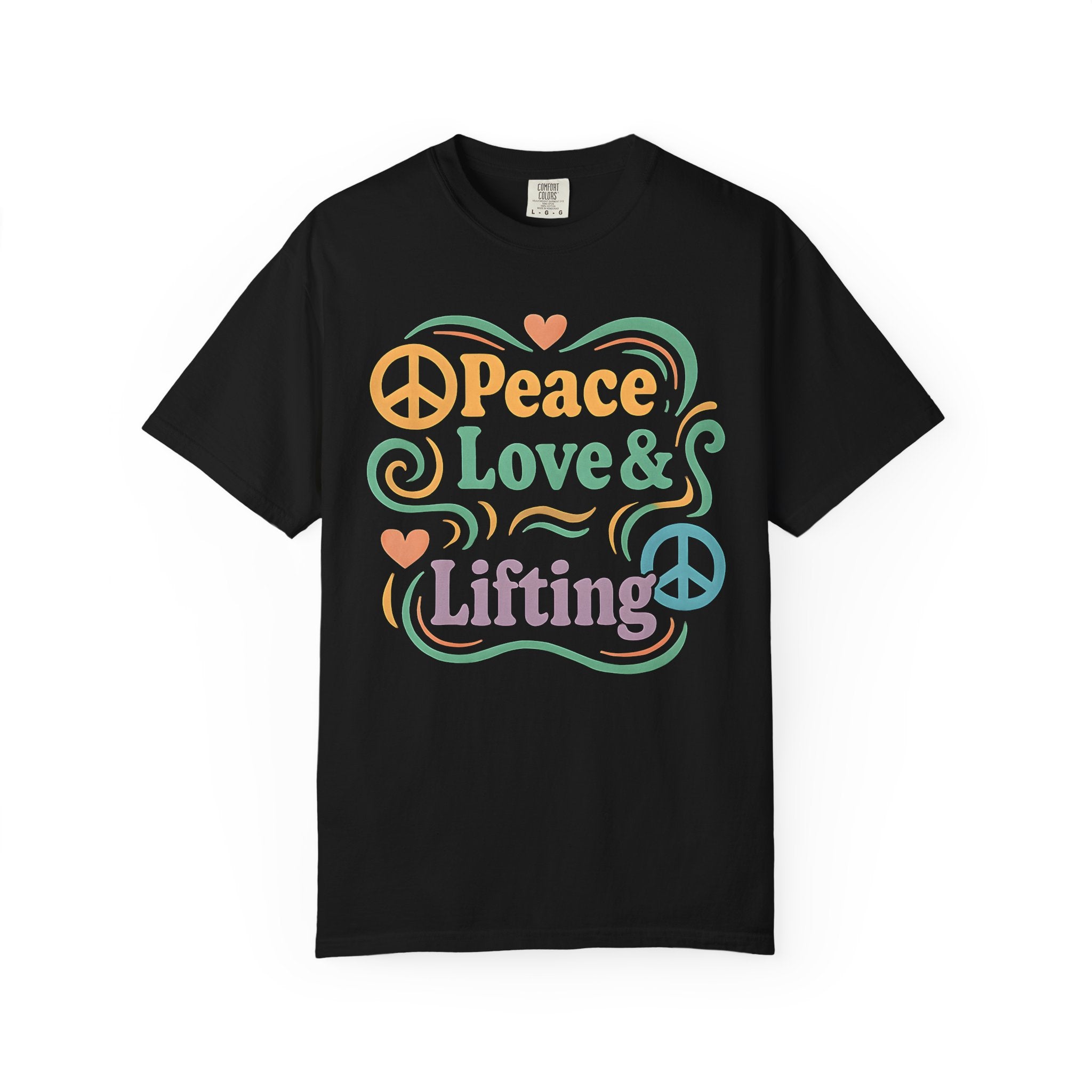 Peace Love & Lifting T-Shirt, Unisex Garment-Dyed Gym Tee-T-Shirt-Gym Classics
