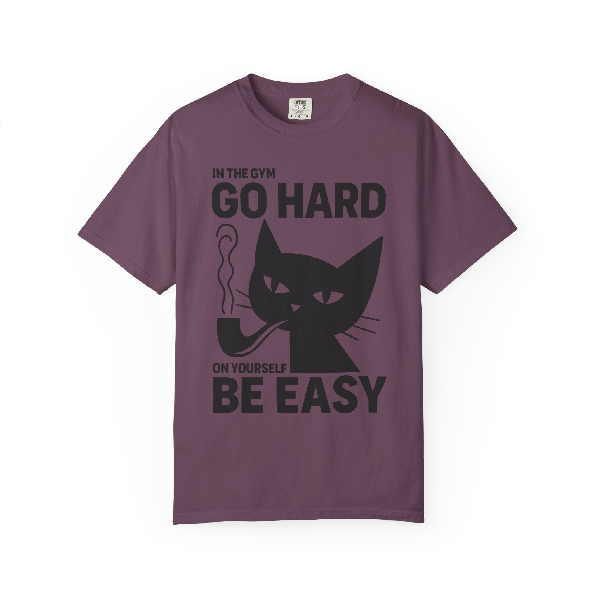Go Hard But Be Easy, Mental Health Cat Gym Shirt or Pump Cover-T-Shirt-Gym Classics
