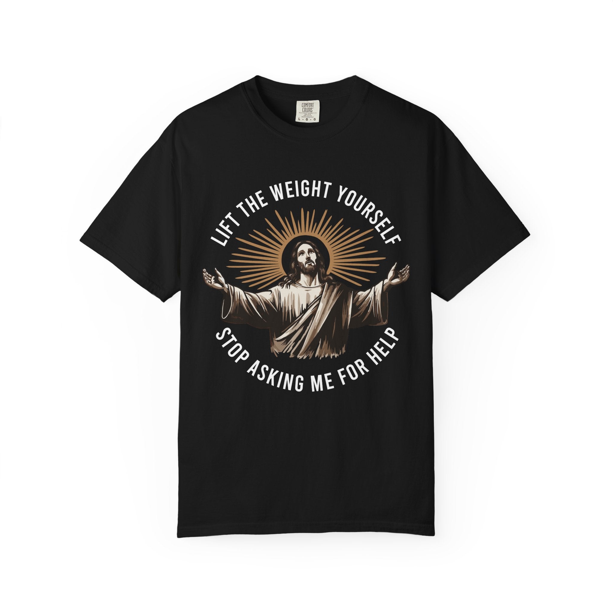 Funny Jesus Gym Tee or Pump Cover, Lift It Yourself-T-Shirt-Gym Classics