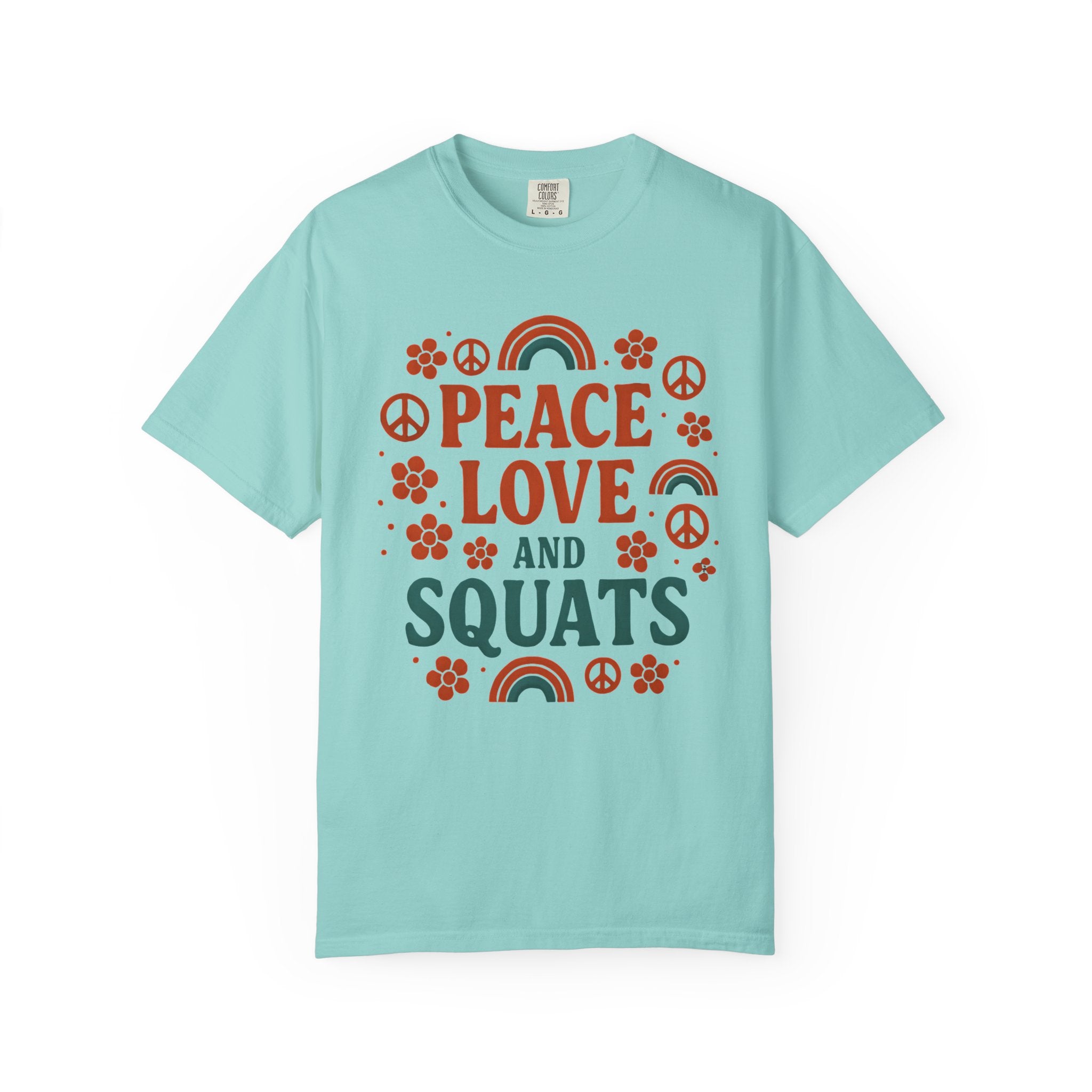 Peace Love & Squats Gym Shirt, Vintage Style Workout Tee-T-Shirt-Gym Classics