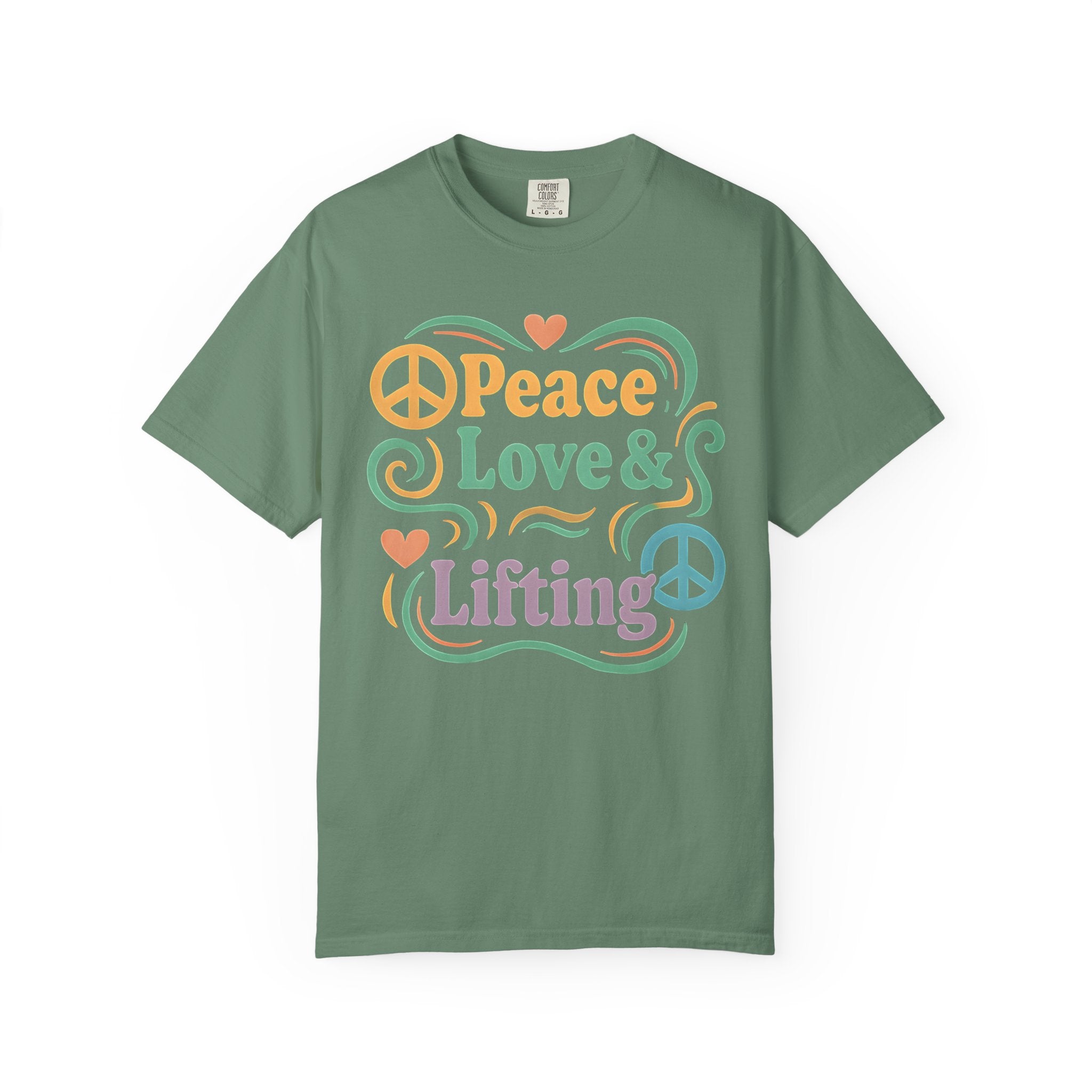 Peace Love & Lifting T-Shirt, Unisex Garment-Dyed Gym Tee-T-Shirt-Gym Classics