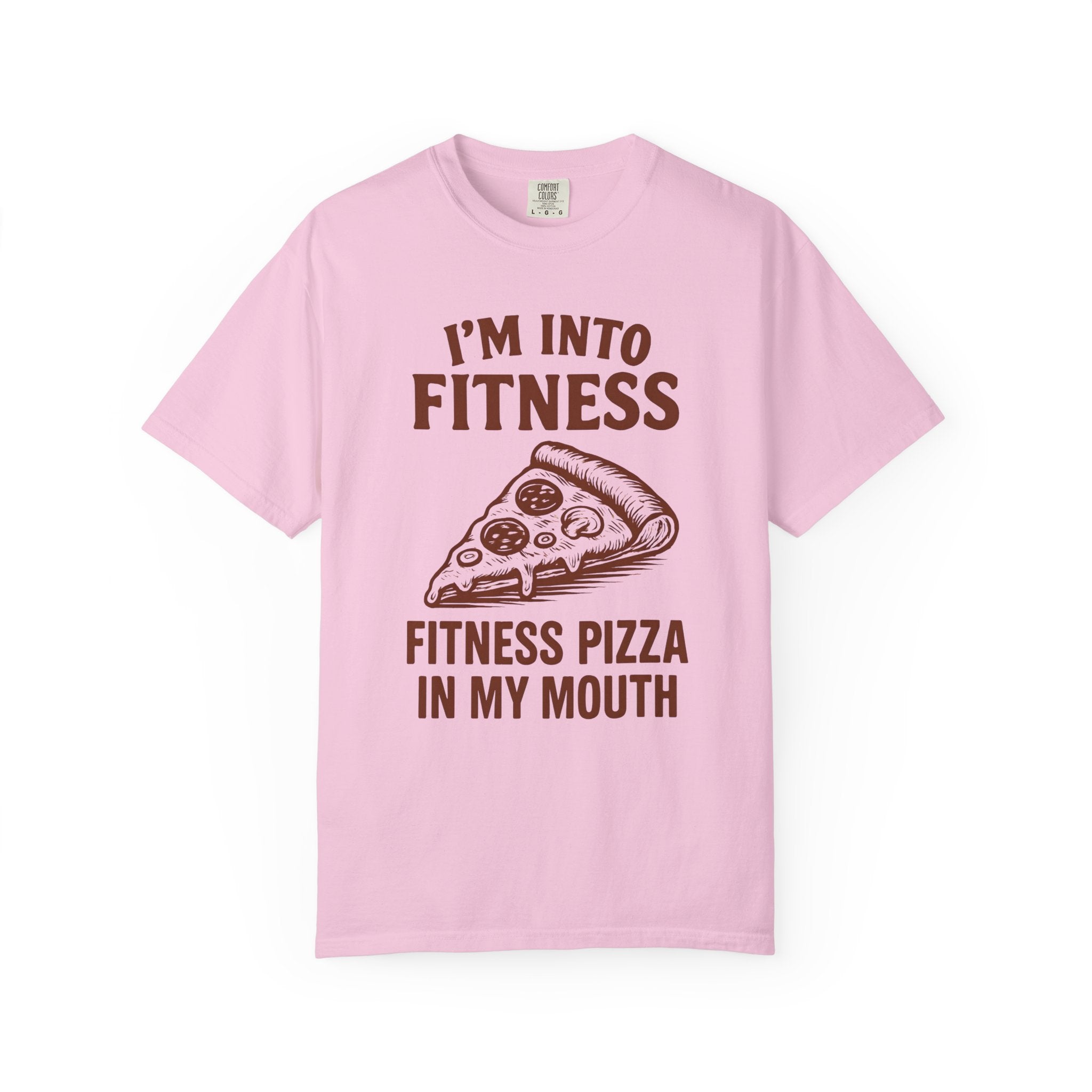 Funny Pizza Fitness Shirt, “Fitness Pizza in My Mouth” Gym Tee-T-Shirt-Gym Classics