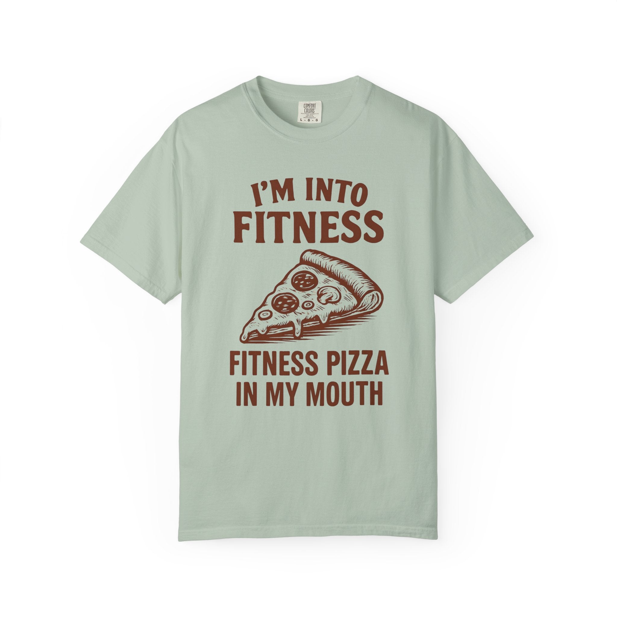 Funny Pizza Fitness Shirt, “Fitness Pizza in My Mouth” Gym Tee-T-Shirt-Gym Classics