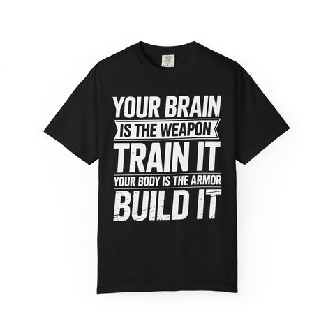 Train Your Mind Build Your Body Shirt, Motivational Fitness Tee