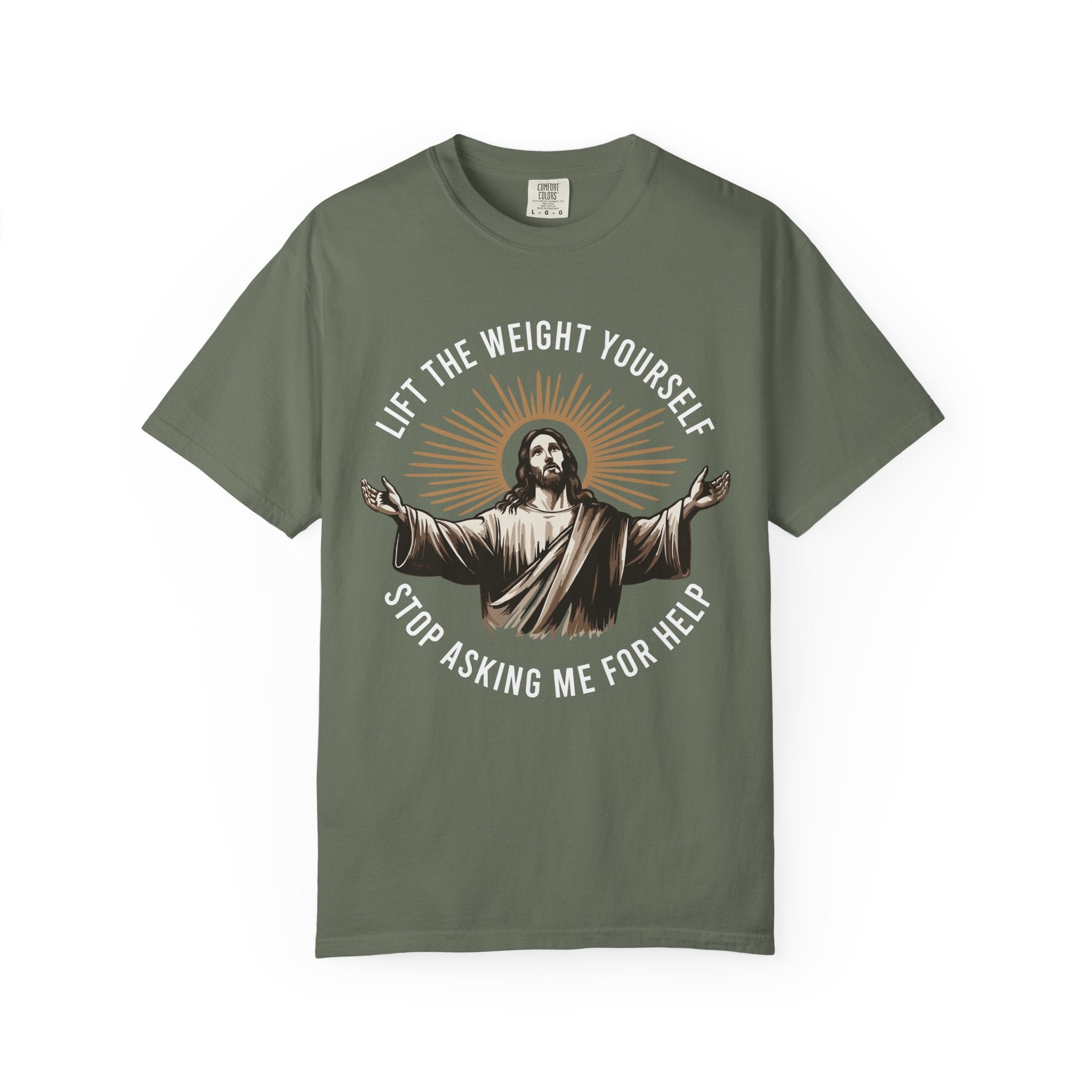 Funny Jesus Gym Tee or Pump Cover, Lift It Yourself-T-Shirt-Gym Classics