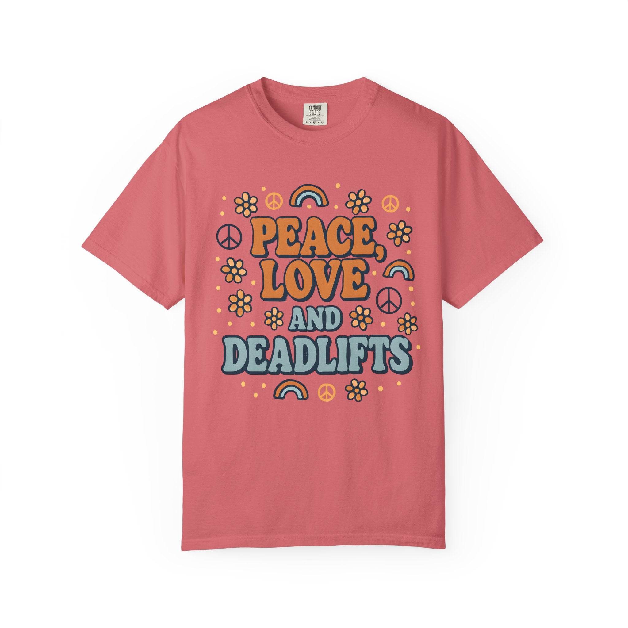 Peace Love Deadlifts Gym Shirt, Vintage Style Workout Tee-T-Shirt-Gym Classics