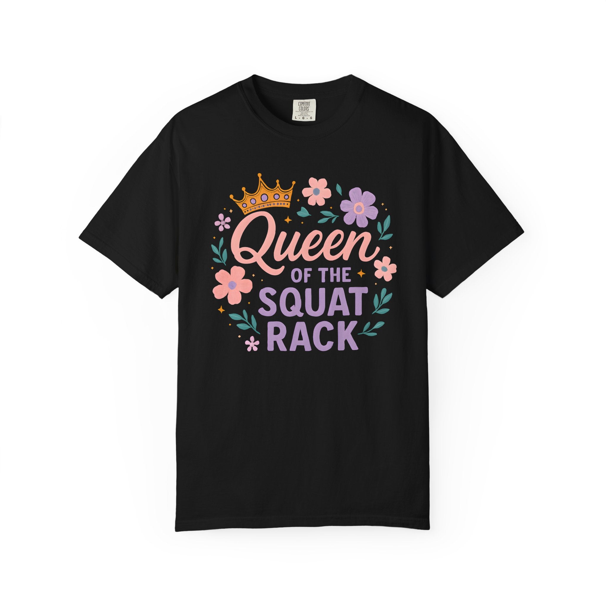 Queen of the Squat Rack Gym Shirt, Cute Fitness Tee for Strong Women-T-Shirt-Gym Classics
