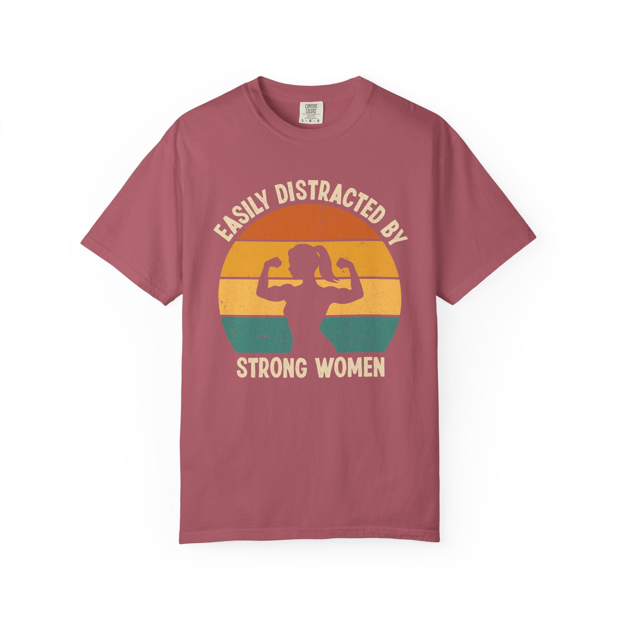 Easily Distracted by Strong Women, Funny Gym Shirt or Pump Cover-T-Shirt-Gym Classics