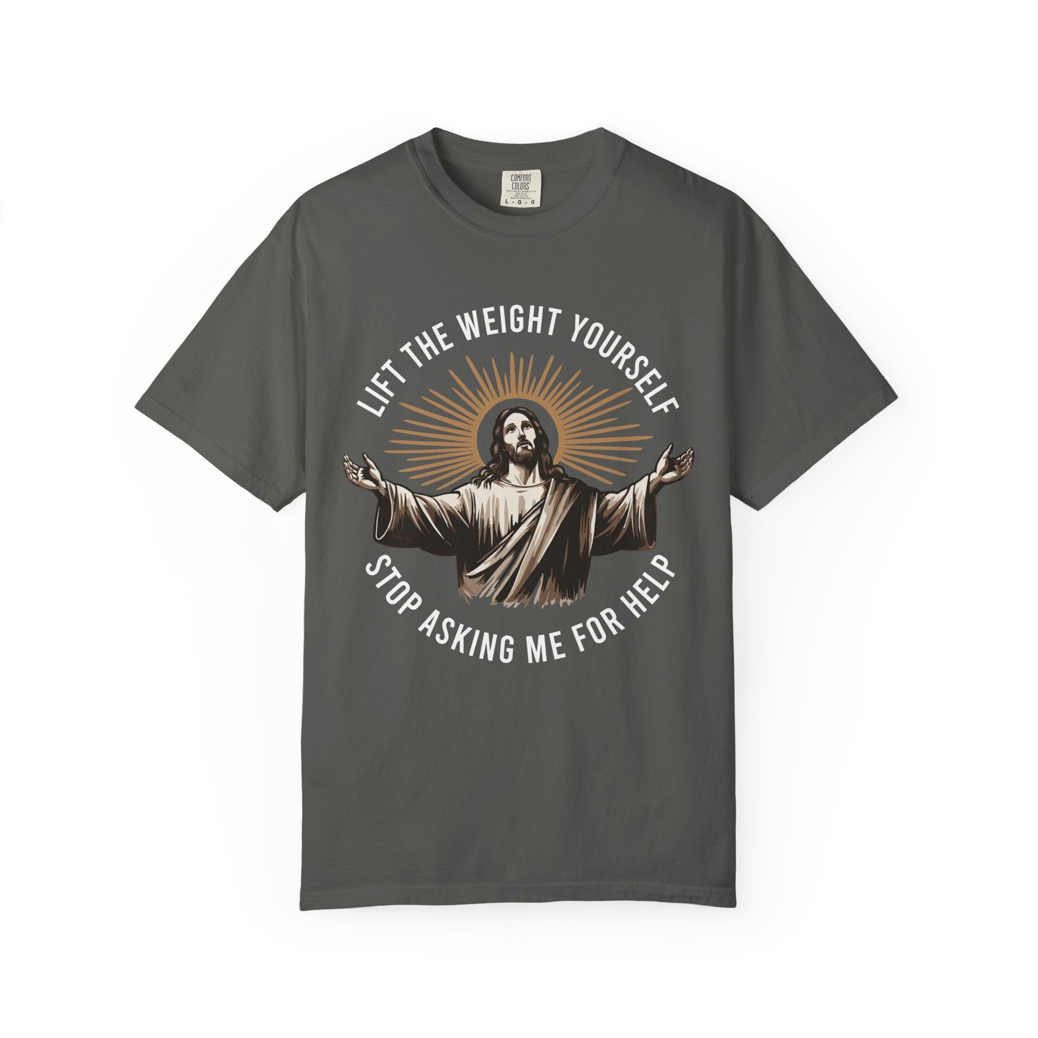 Funny Jesus Gym Tee or Pump Cover, Lift It Yourself-T-Shirt-Gym Classics