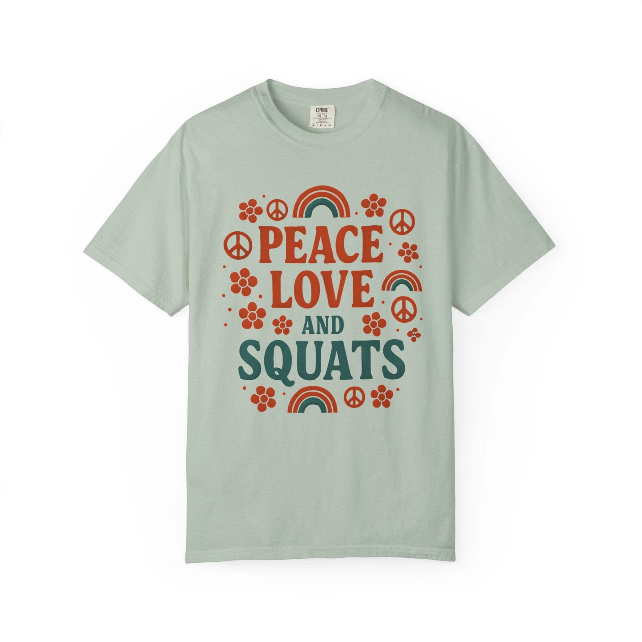 Peace Love & Squats Gym Shirt, Vintage Style Workout Tee-T-Shirt-Gym Classics
