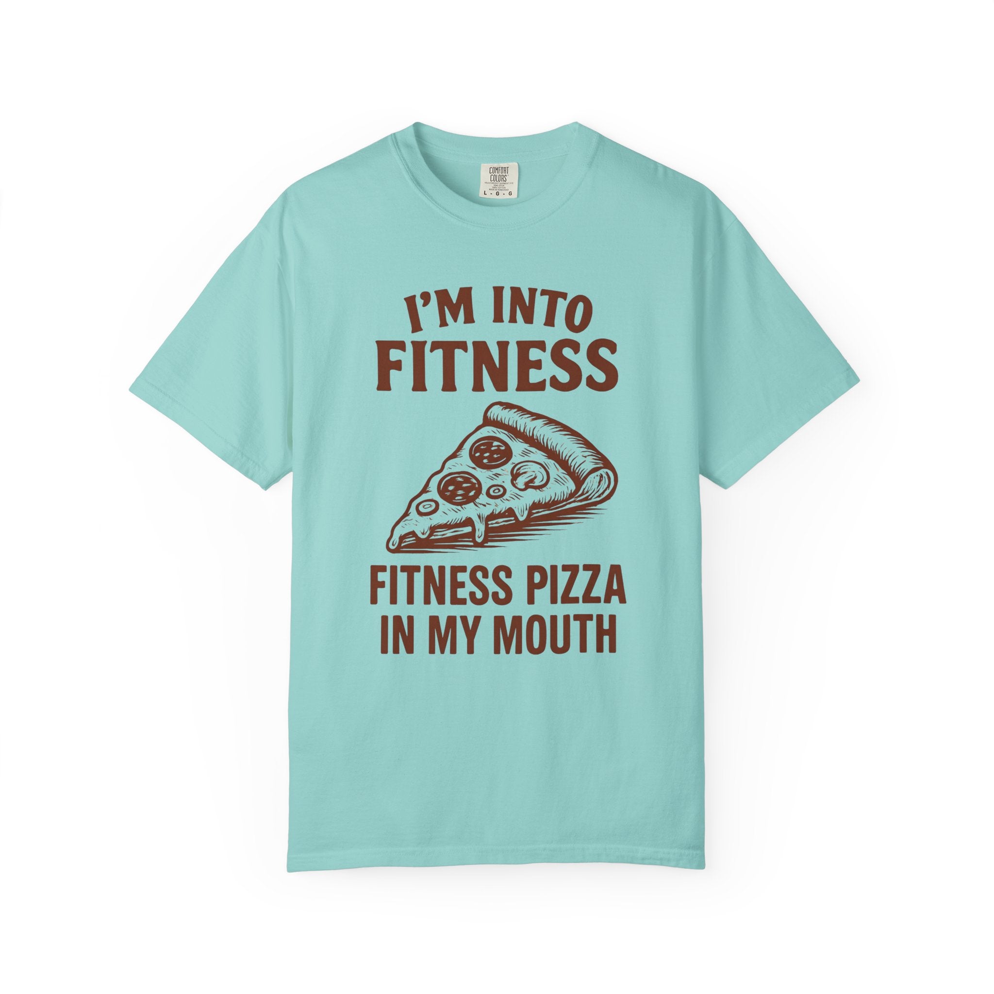 Funny Pizza Fitness Shirt, “Fitness Pizza in My Mouth” Gym Tee-T-Shirt-Gym Classics