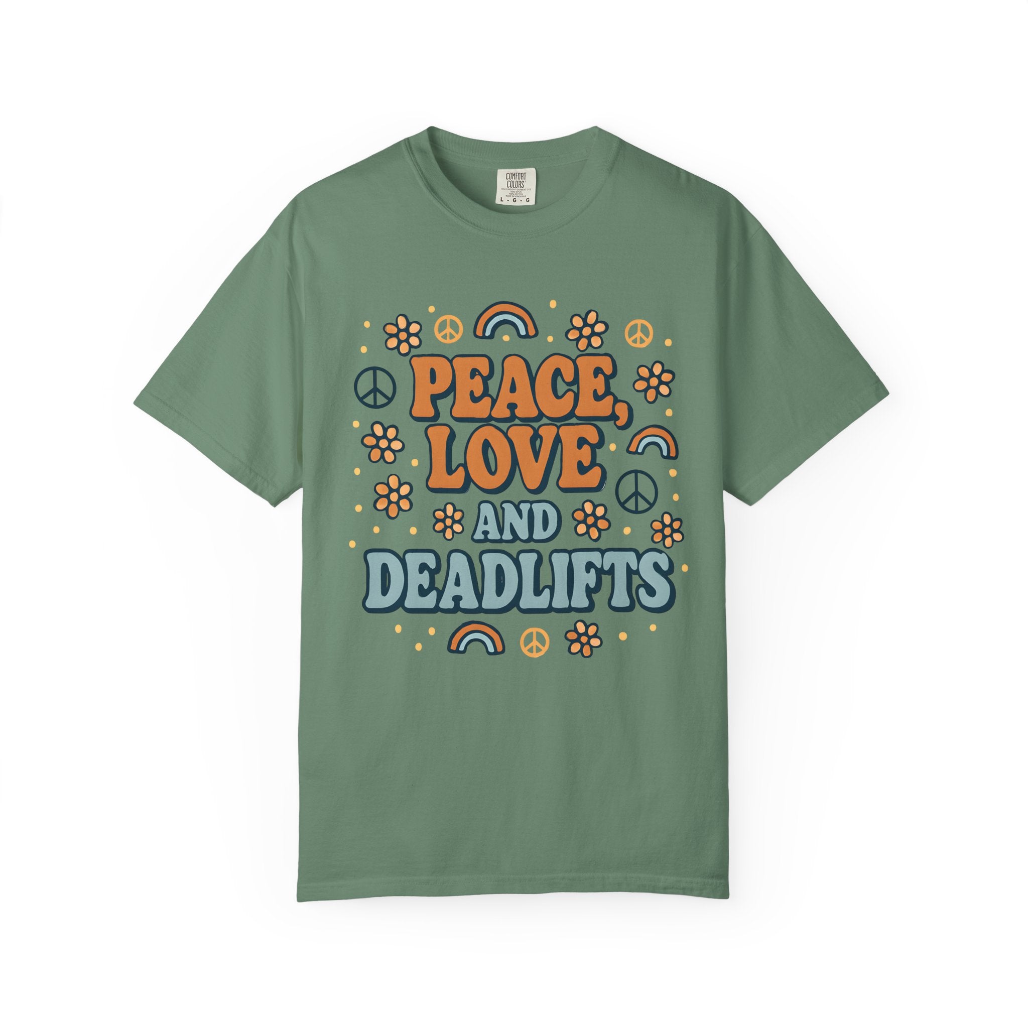 Peace Love Deadlifts Gym Shirt, Vintage Style Workout Tee-T-Shirt-Gym Classics