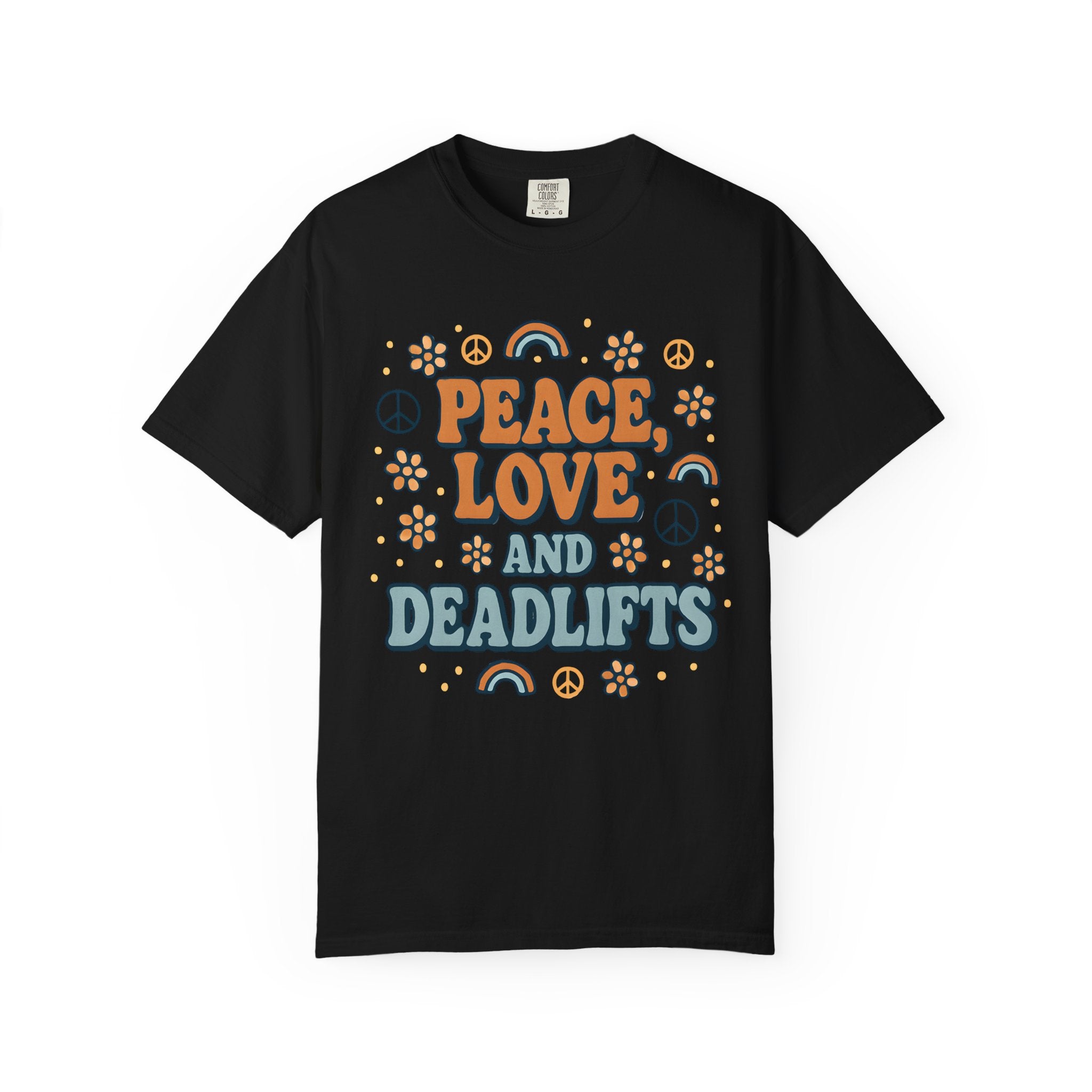 Peace Love Deadlifts Gym Shirt, Vintage Style Workout Tee-T-Shirt-Gym Classics