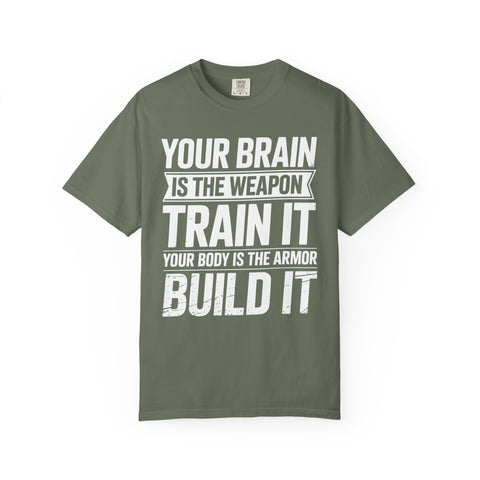 Train Your Mind Build Your Body Shirt, Motivational Fitness Tee