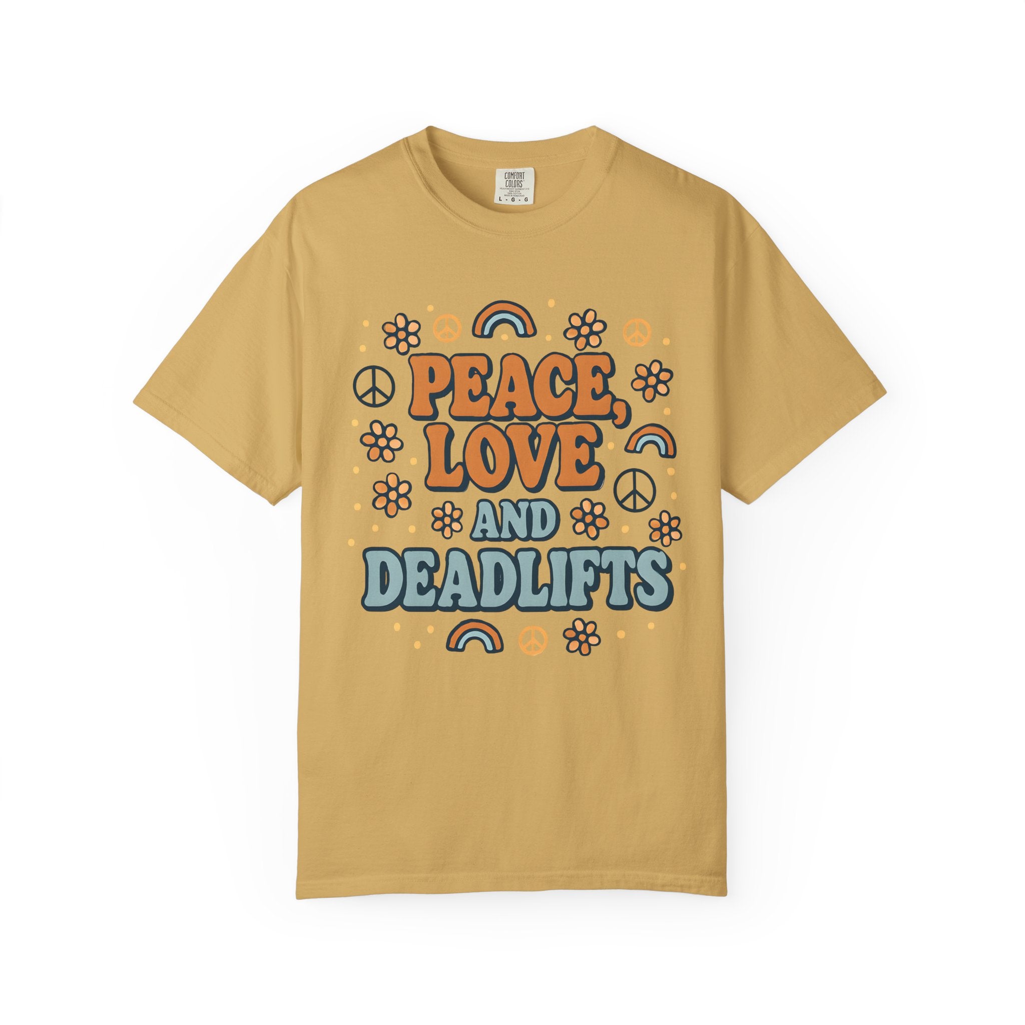 Peace Love Deadlifts Gym Shirt, Vintage Style Workout Tee-T-Shirt-Gym Classics