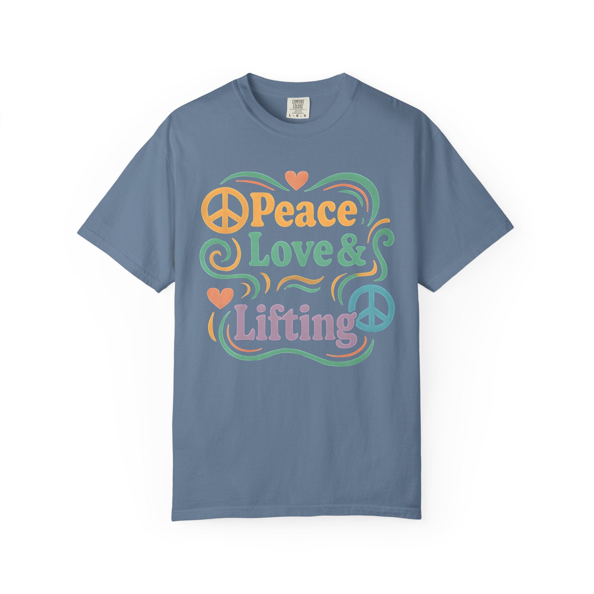 Peace Love & Lifting T-Shirt, Unisex Garment-Dyed Gym Tee-T-Shirt-Gym Classics