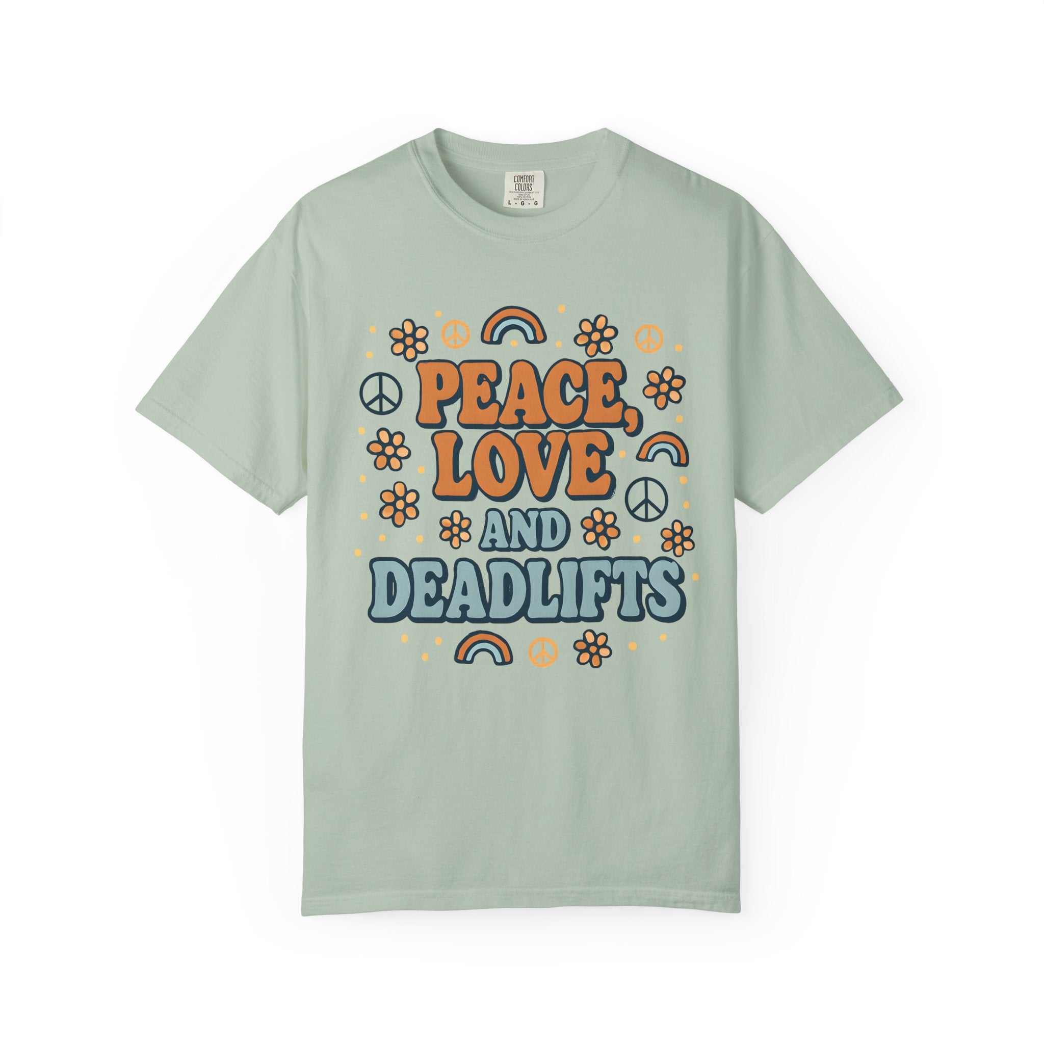 Peace Love Deadlifts Gym Shirt, Vintage Style Workout Tee-T-Shirt-Gym Classics