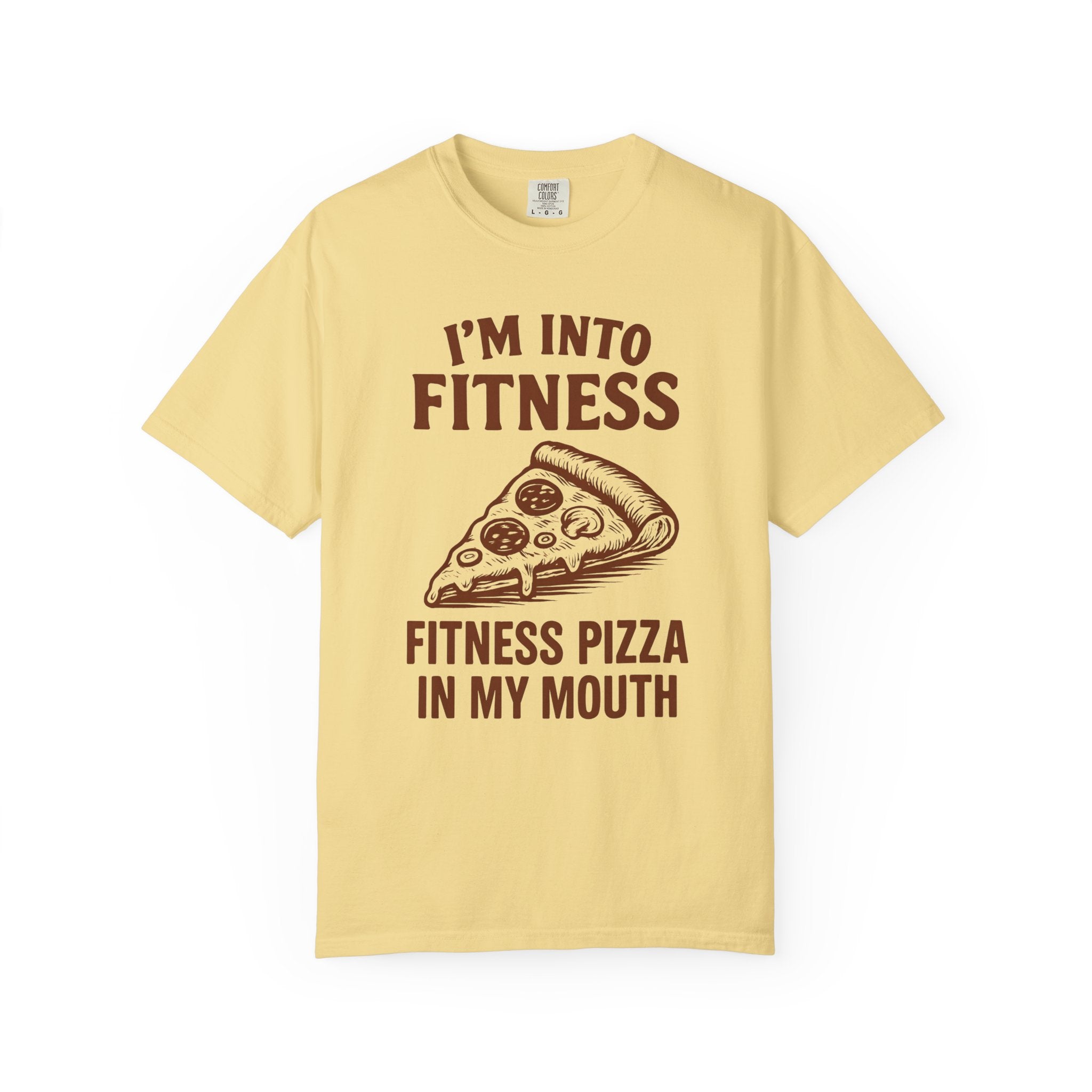 Funny Pizza Fitness Shirt, “Fitness Pizza in My Mouth” Gym Tee-T-Shirt-Gym Classics