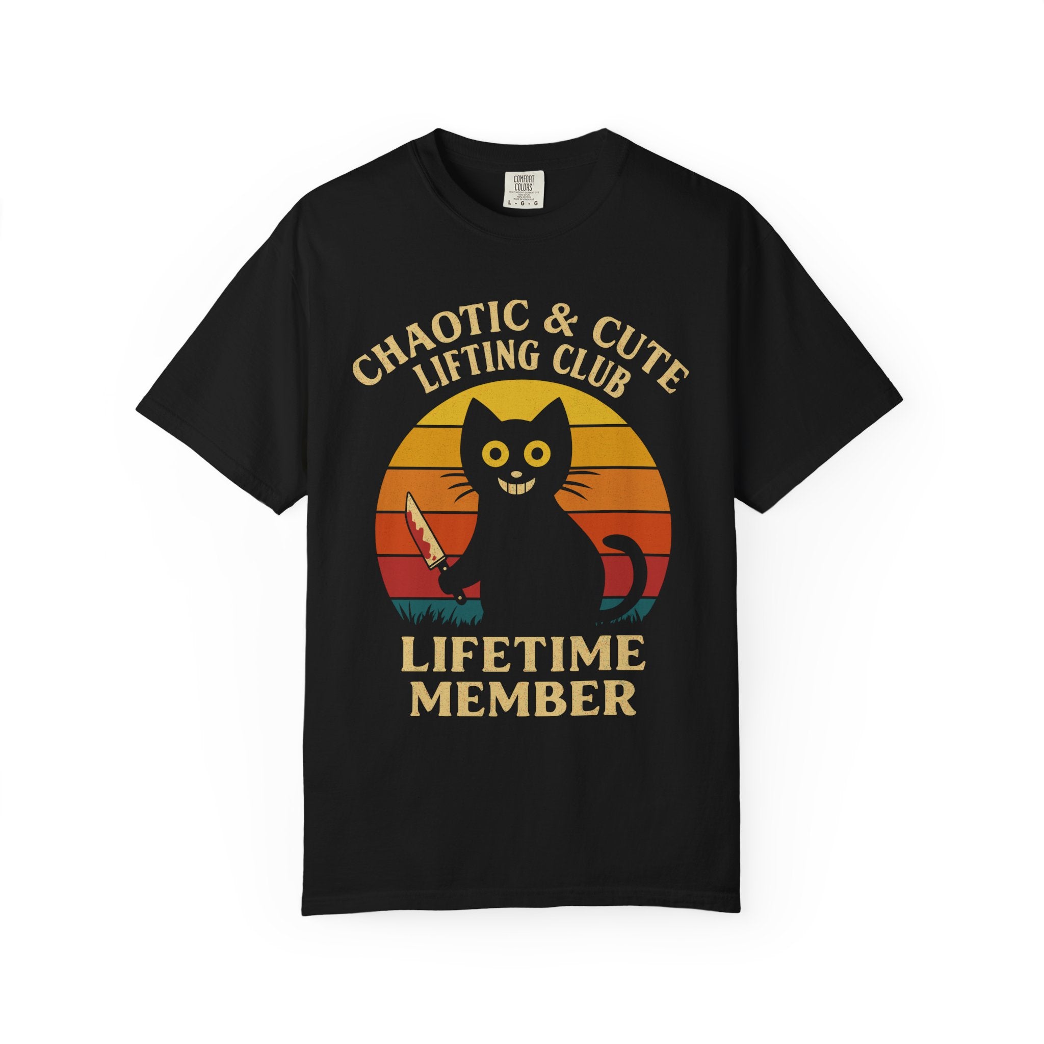 Chaotic Cat Lifting Club Tee, Funny Gym Shirt-T-Shirt-Gym Classics