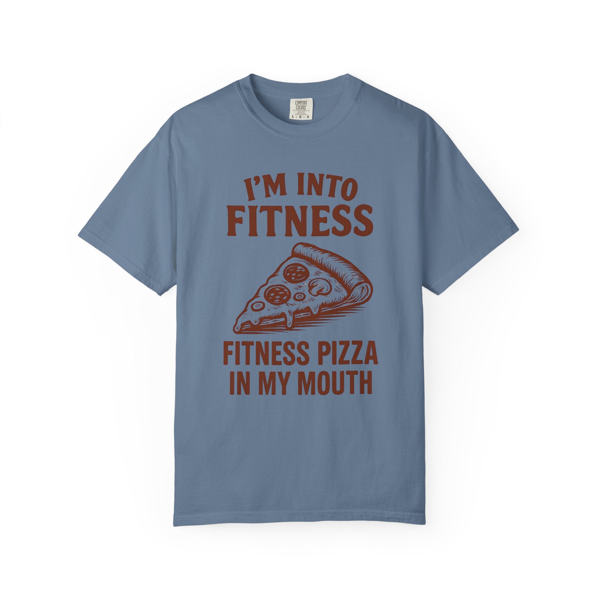 Funny Pizza Fitness Shirt, “Fitness Pizza in My Mouth” Gym Tee-T-Shirt-Gym Classics