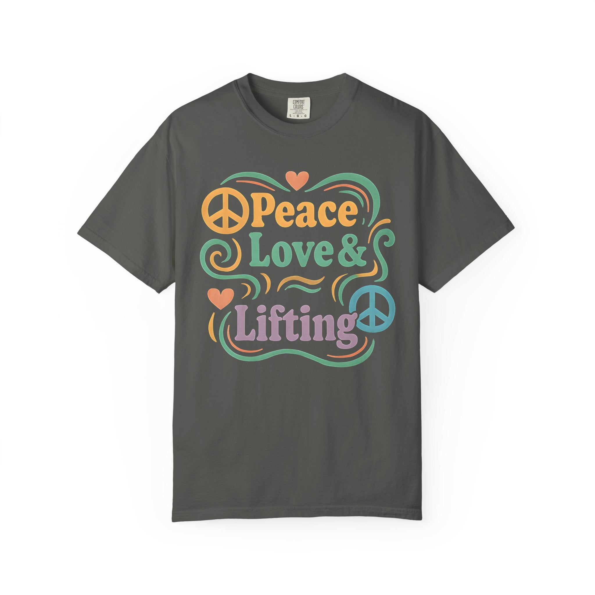 Peace Love & Lifting T-Shirt, Unisex Garment-Dyed Gym Tee-T-Shirt-Gym Classics
