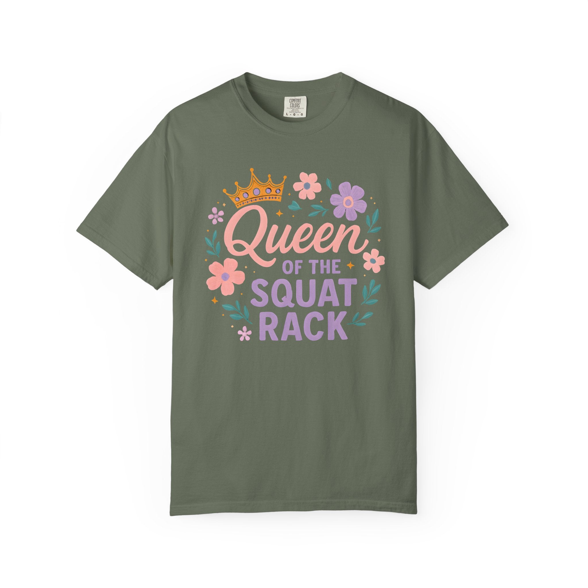 Queen of the Squat Rack Gym Shirt, Cute Fitness Tee for Strong Women-T-Shirt-Gym Classics