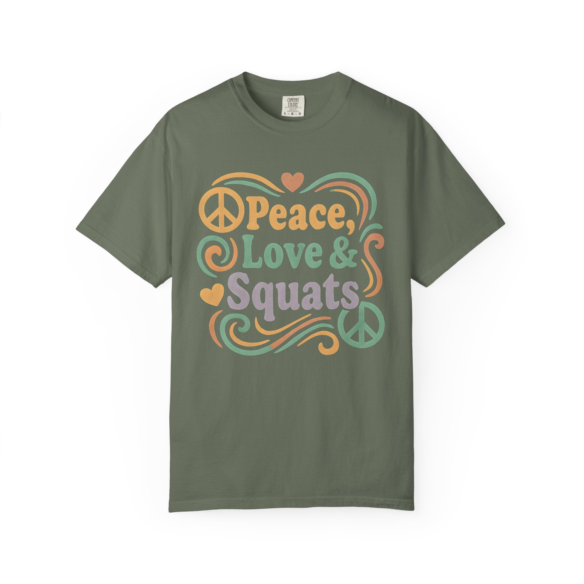 Peace, Love & Squats Unisex Garment-Dyed Gym T-shirt-T-Shirt-Gym Classics