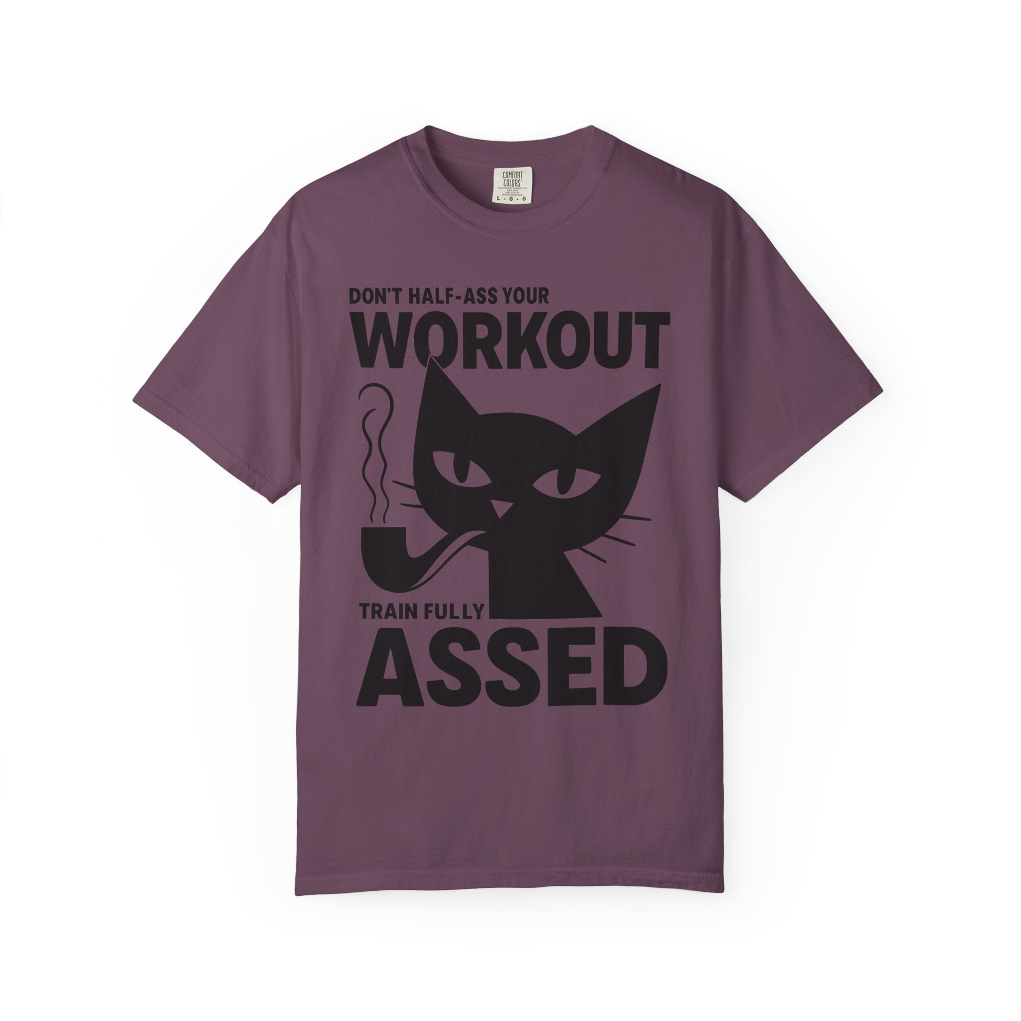 Don't Half-Ass Your Workout, Motivational Cat Gym Tee-T-Shirt-Gym Classics