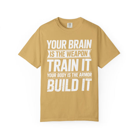 Train Your Mind Build Your Body Shirt, Motivational Fitness Tee