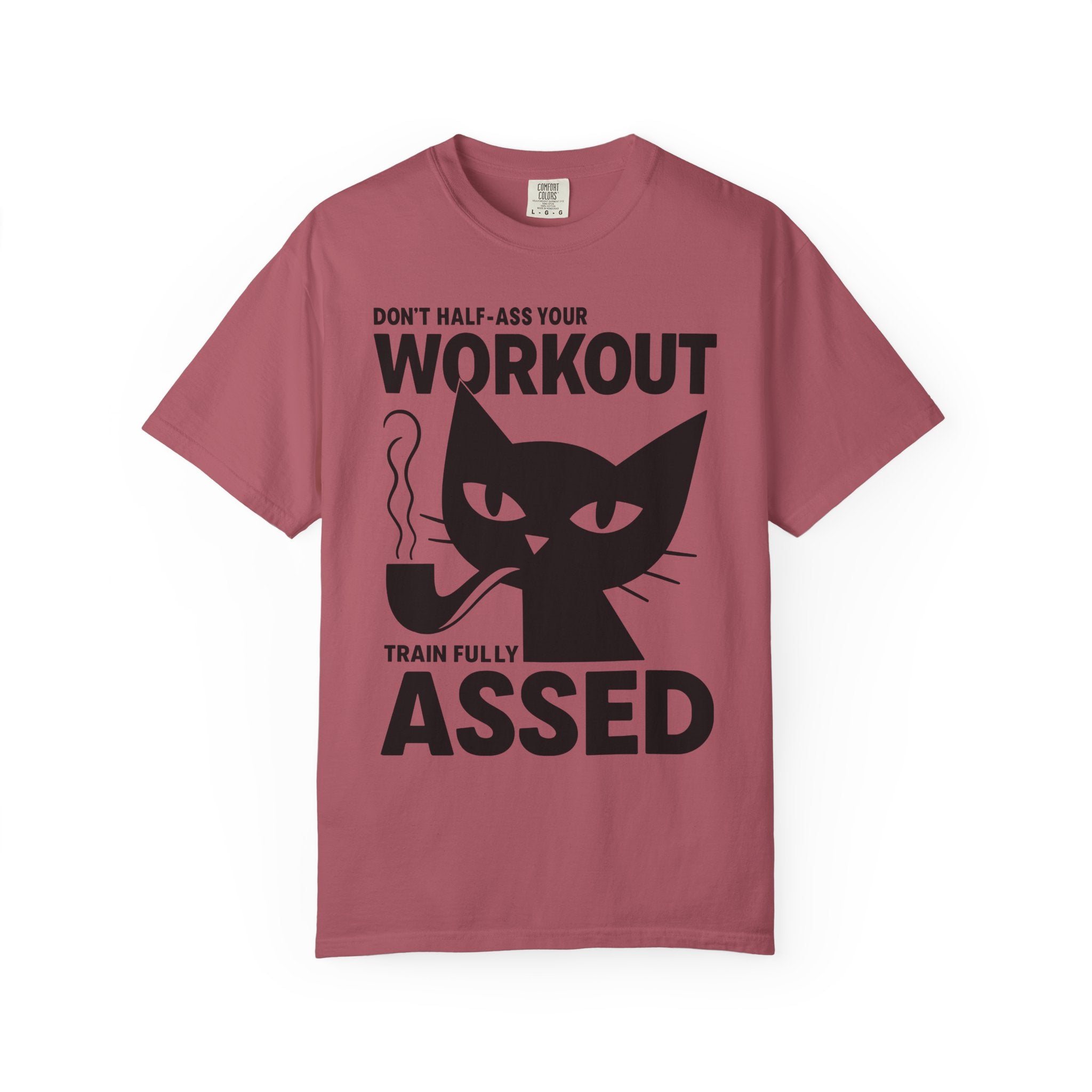 Don't Half-Ass Your Workout, Motivational Cat Gym Tee-T-Shirt-Gym Classics