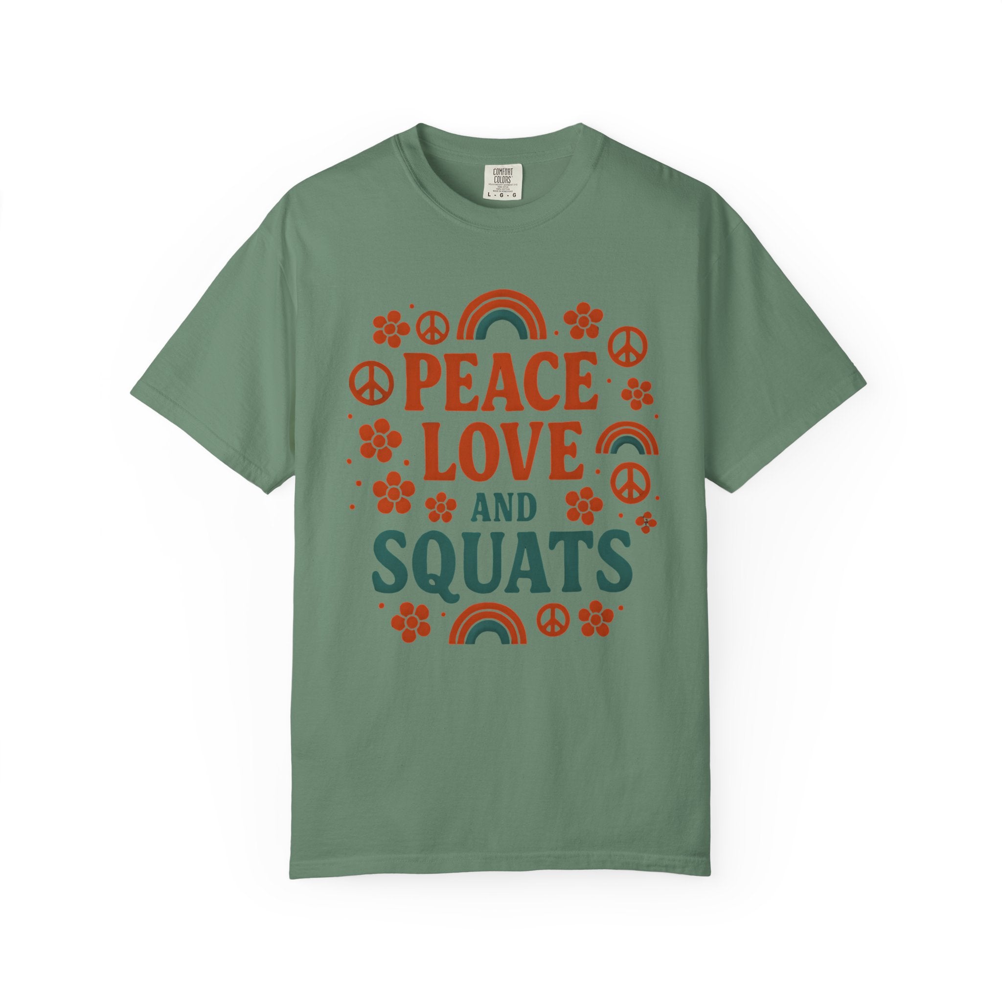 Peace Love & Squats Gym Shirt, Vintage Style Workout Tee-T-Shirt-Gym Classics