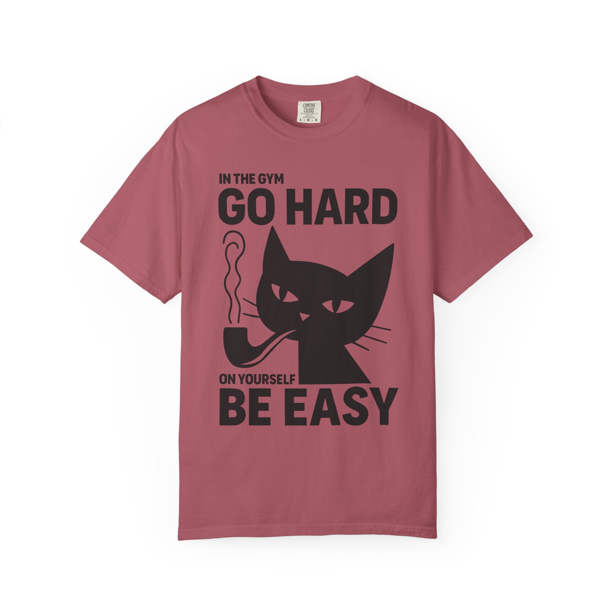 Go Hard But Be Easy, Mental Health Cat Gym Shirt or Pump Cover-T-Shirt-Gym Classics