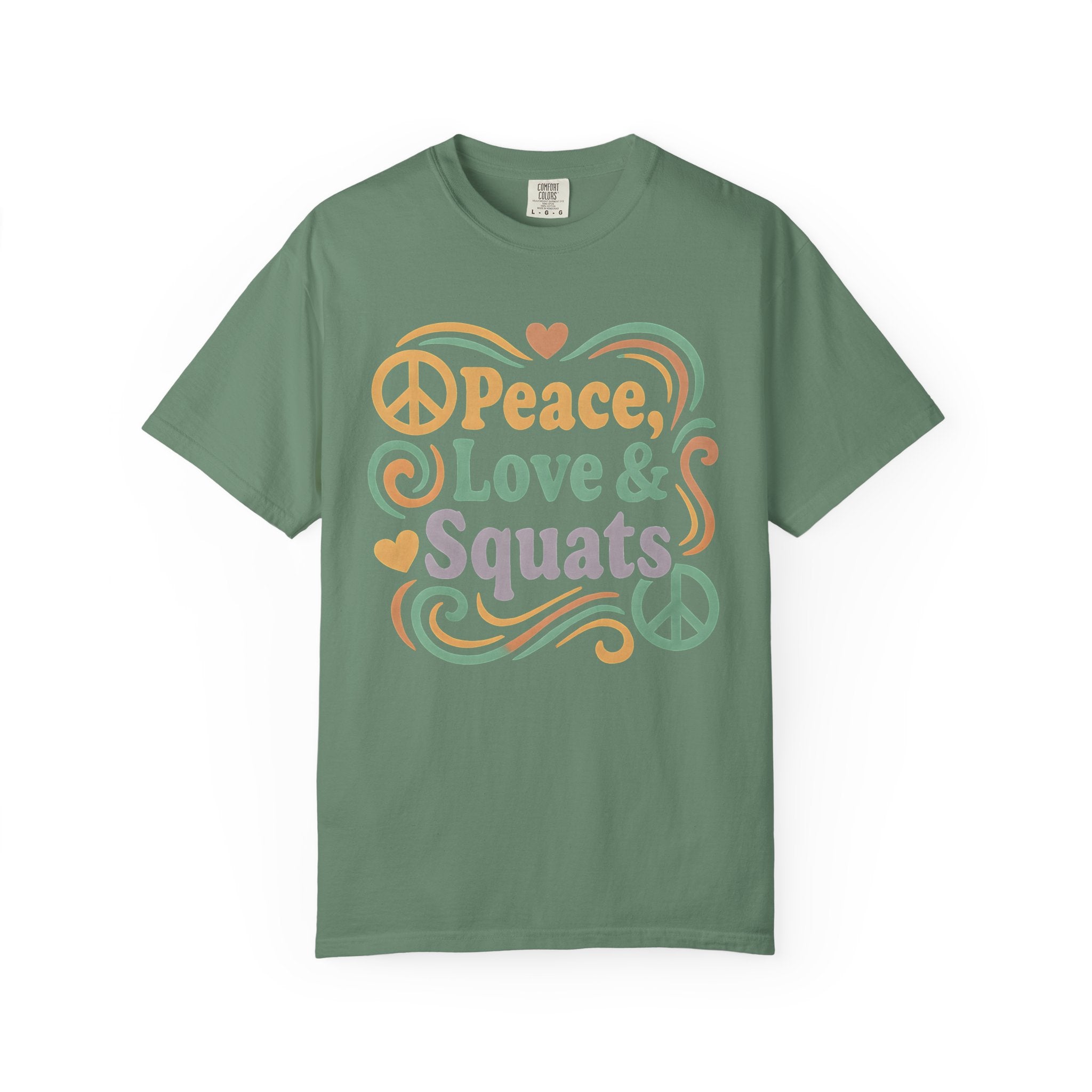 Peace, Love & Squats Unisex Garment-Dyed Gym T-shirt-T-Shirt-Gym Classics