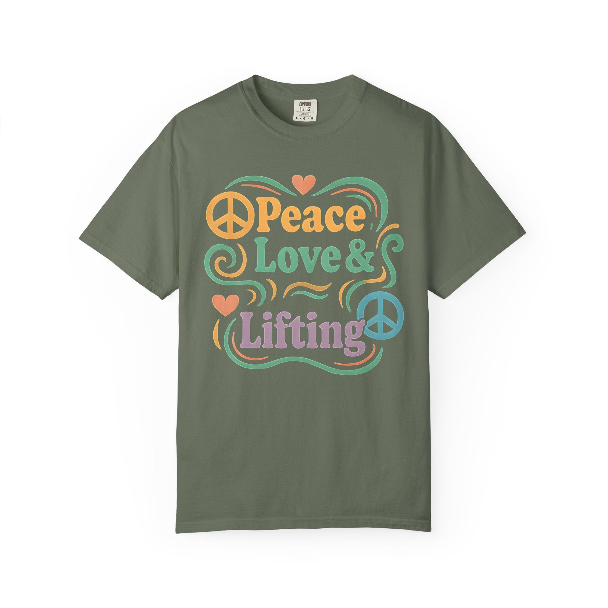 Peace Love & Lifting T-Shirt, Unisex Garment-Dyed Gym Tee-T-Shirt-Gym Classics