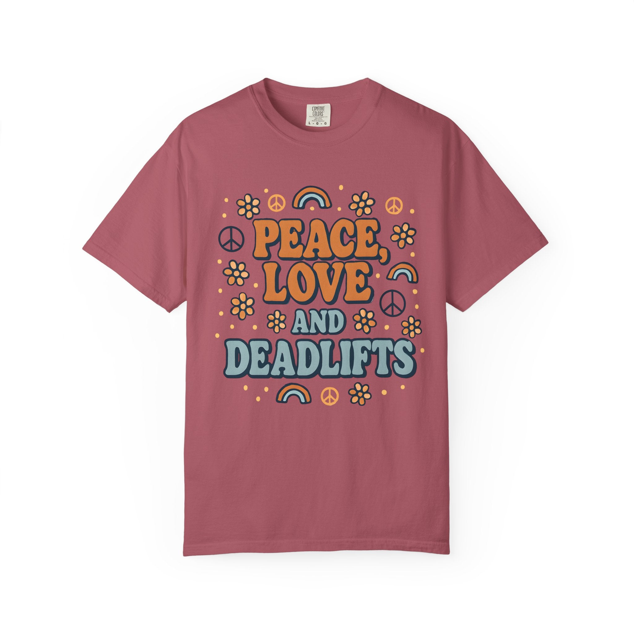 Peace Love Deadlifts Gym Shirt, Vintage Style Workout Tee-T-Shirt-Gym Classics